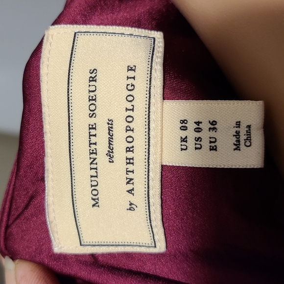 MOULINETTE SOEURS ANTHROPOLOGIE Wine Wrap Blouse - Picture 6 of 7